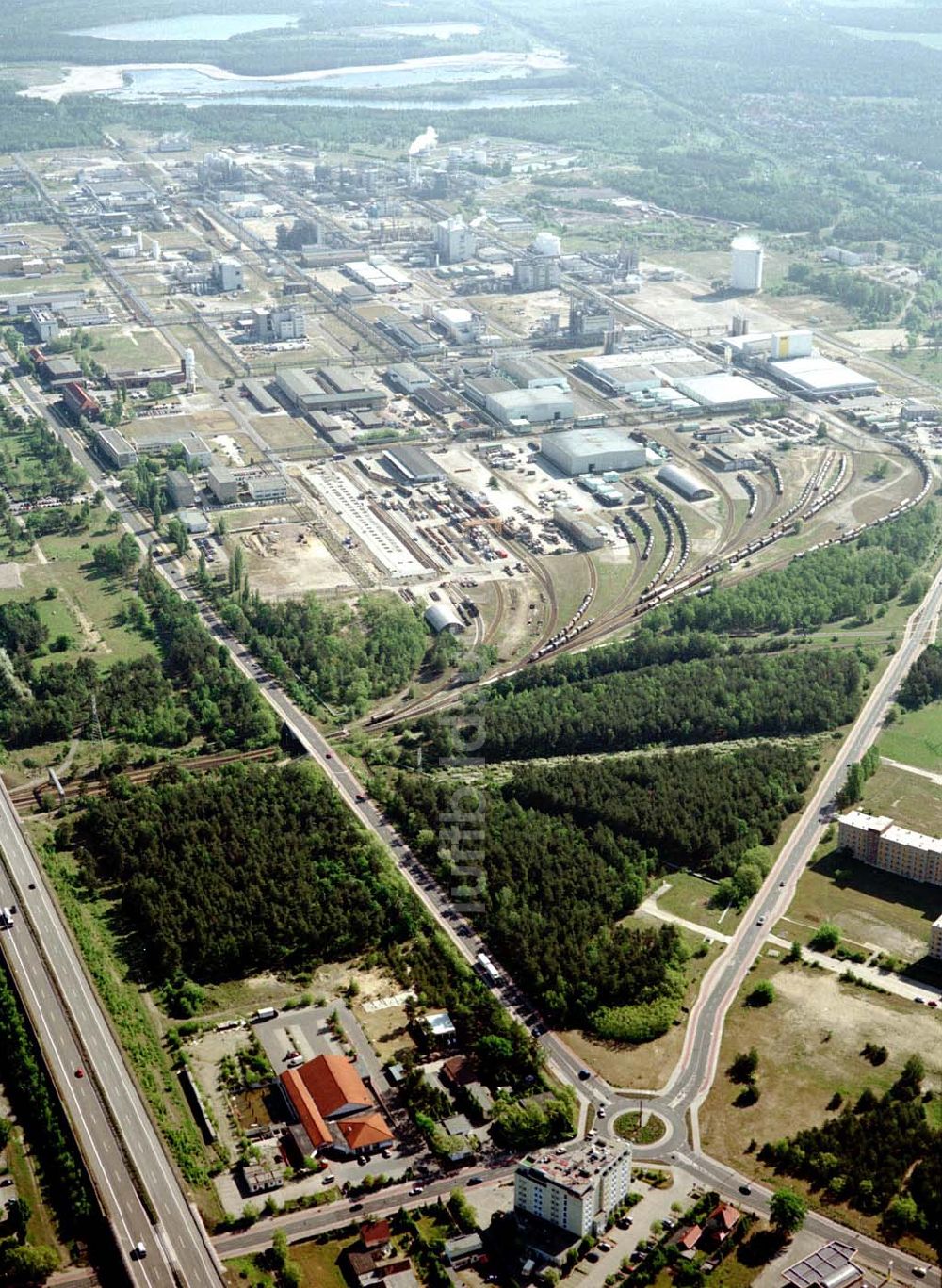 Schwarzheide / BRB aus der Vogelperspektive: Werksgelände der BASF Schwarzheide GmbH.