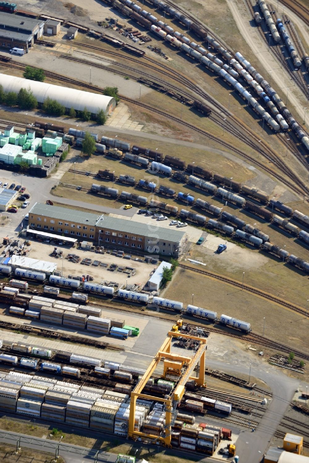 Schwarzheide von oben - Werksgelände der BASF Schwarzheide GmbH im Bundesland Brandenburg