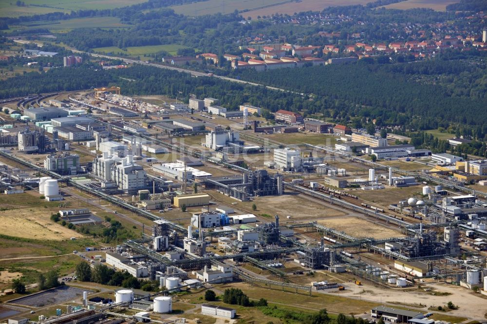 Schwarzheide von oben - Werksgelände der BASF Schwarzheide GmbH im Bundesland Brandenburg