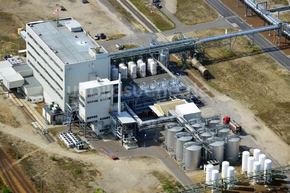 Schwarzheide von oben - Werksgelände der BASF Schwarzheide GmbH im Bundesland Brandenburg