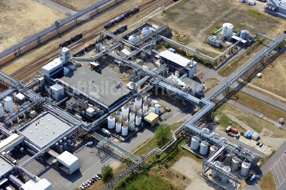 Luftaufnahme Schwarzheide - Werksgelände der BASF Schwarzheide GmbH im Bundesland Brandenburg