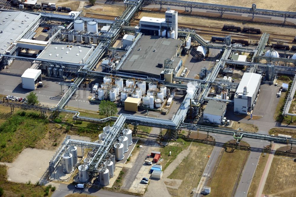 Schwarzheide von oben - Werksgelände der BASF Schwarzheide GmbH im Bundesland Brandenburg