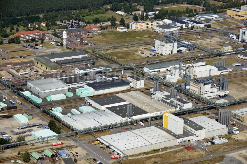 Schwarzheide von oben - Werksgelände der BASF Schwarzheide GmbH im Bundesland Brandenburg