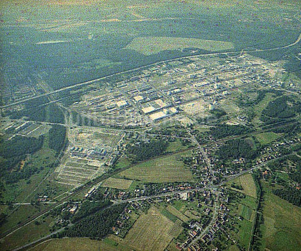 Schwarzheide / Brandenburg von oben - Werksgelände der BASF AG in Schwarzheide mit Ortsteil Schwarzheide - Ost