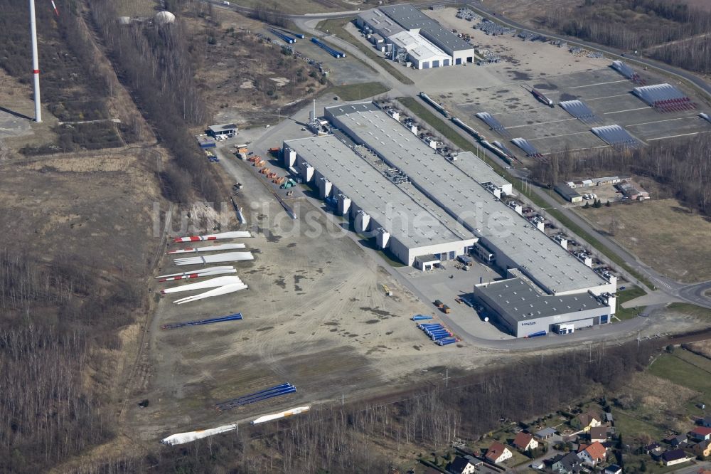 Luftaufnahme Lauchhammer - Werksgelände und Betriebsstätte der Fa. Vestas in Lauchhammer in Brandenburg