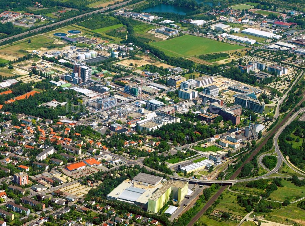 Ingelheim am Rhein aus der Vogelperspektive: Werksgelände der Boehringer Ingelheim Pharma GmbH & Co. KG in Ingelheim am Rhein im Bundesland Rheinland-Pfalz, Deutschland