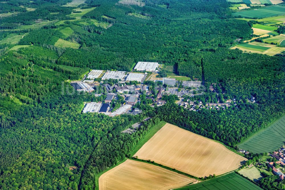 Hildesheim aus der Vogelperspektive: Werksgelände Bosch Electronics Service Hildesheimer Wald in Hildesheim im Bundesland Niedersachsen, Deutschland