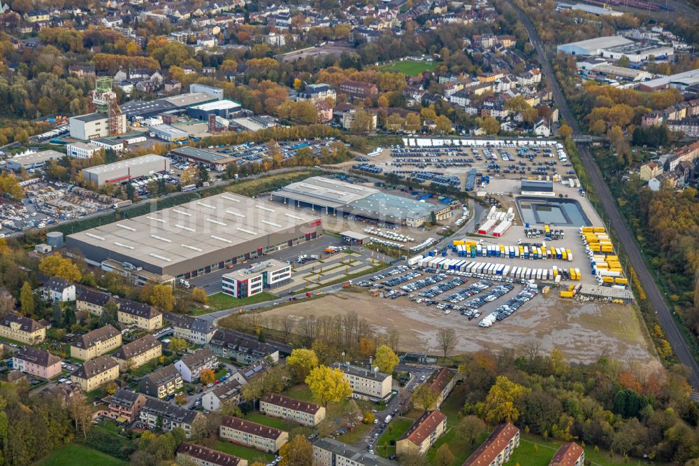 Werne von oben - Werksgelände der BROCK Kehrtechnik GmbH in Werne im Bundesland Nordrhein-Westfalen, Deutschland