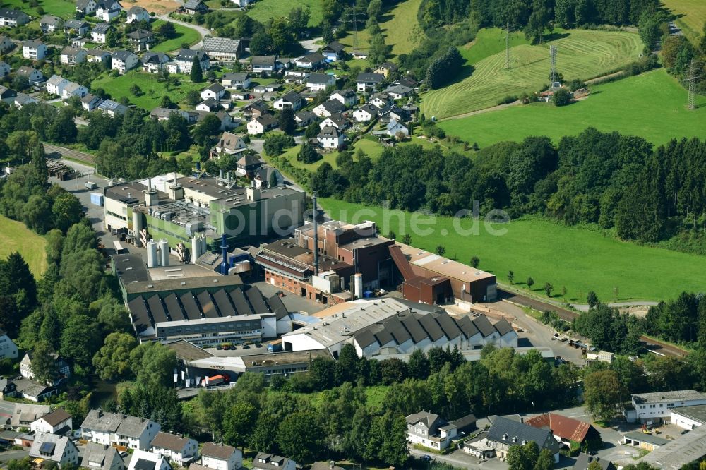 Meschede aus der Vogelperspektive: Werksgelände der M. Busch GmbH & Co. KG Werk Meschede im Ortsteil Wehrstapel in Meschede im Bundesland Nordrhein-Westfalen, Deutschland