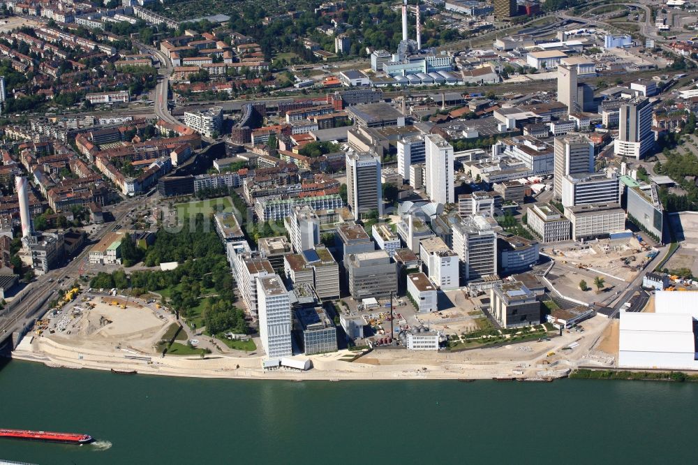 Luftaufnahme Basel - Werksgelände und Campus des Pharmakonzerns Novartis in Basel in der Schweiz