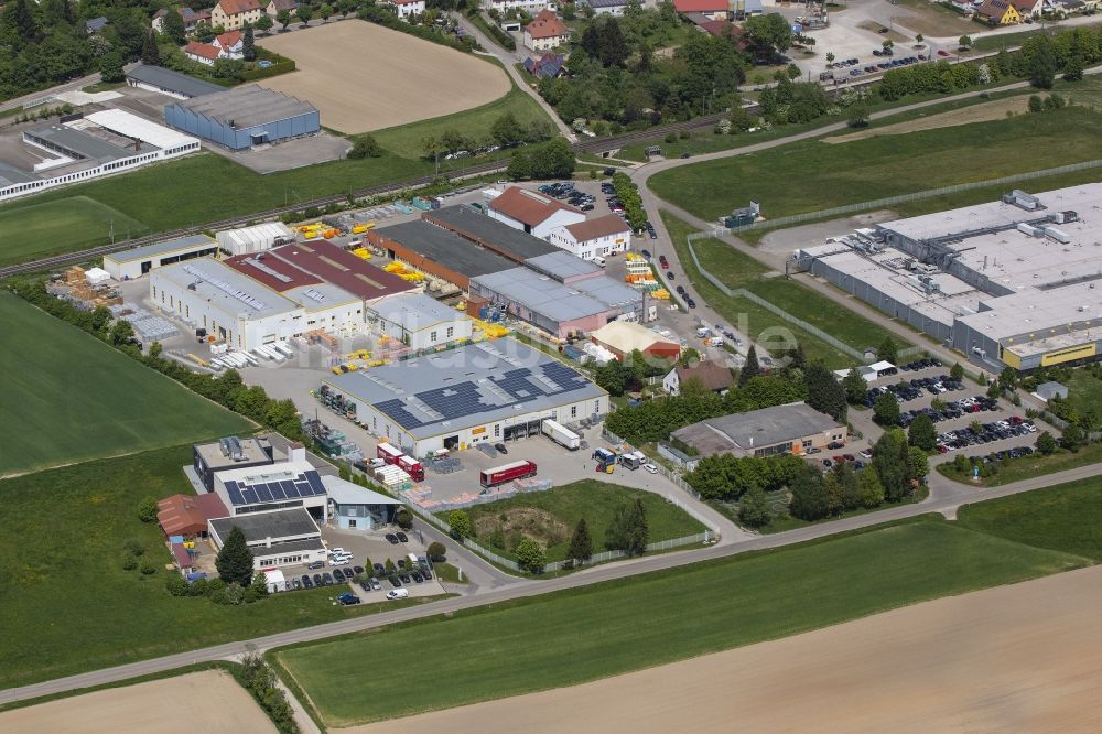 Schnelldorf von oben - Werksgelände Cemo GmbH in Schnelldorf im Bundesland Bayern, Deutschland