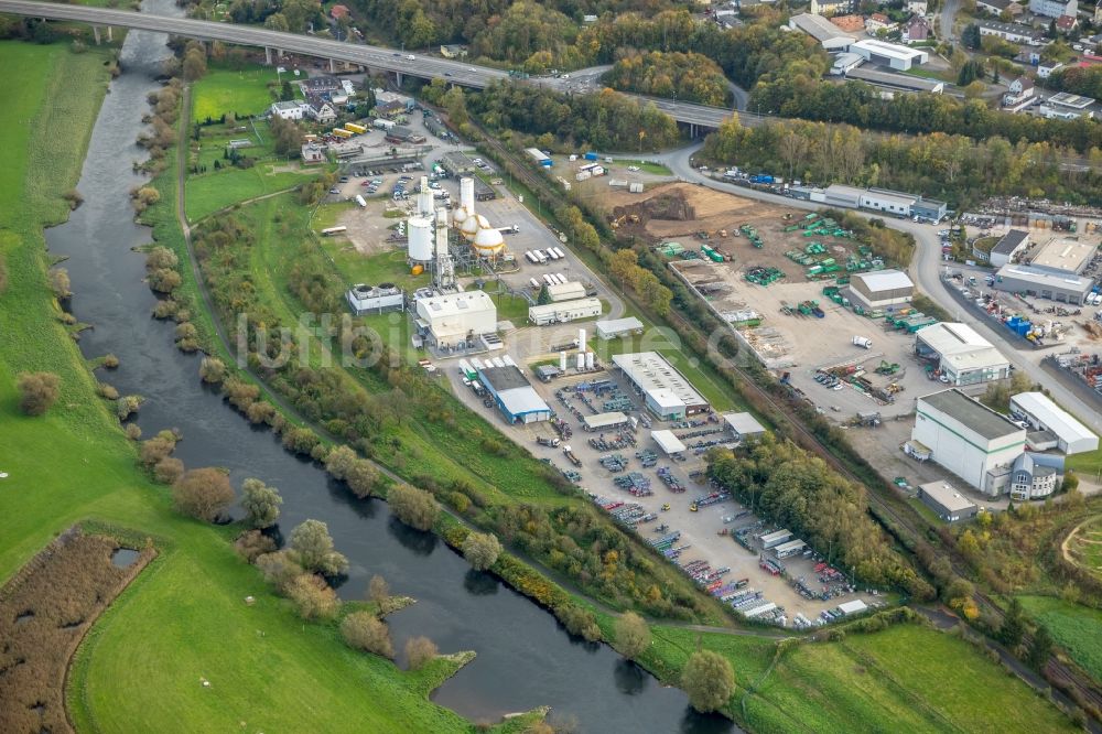 Luftbild Hattingen - Werksgelände des Chemieproduzenten Air Products GmbH An der Kost in Hattingen im Bundesland Nordrhein-Westfalen, Deutschland