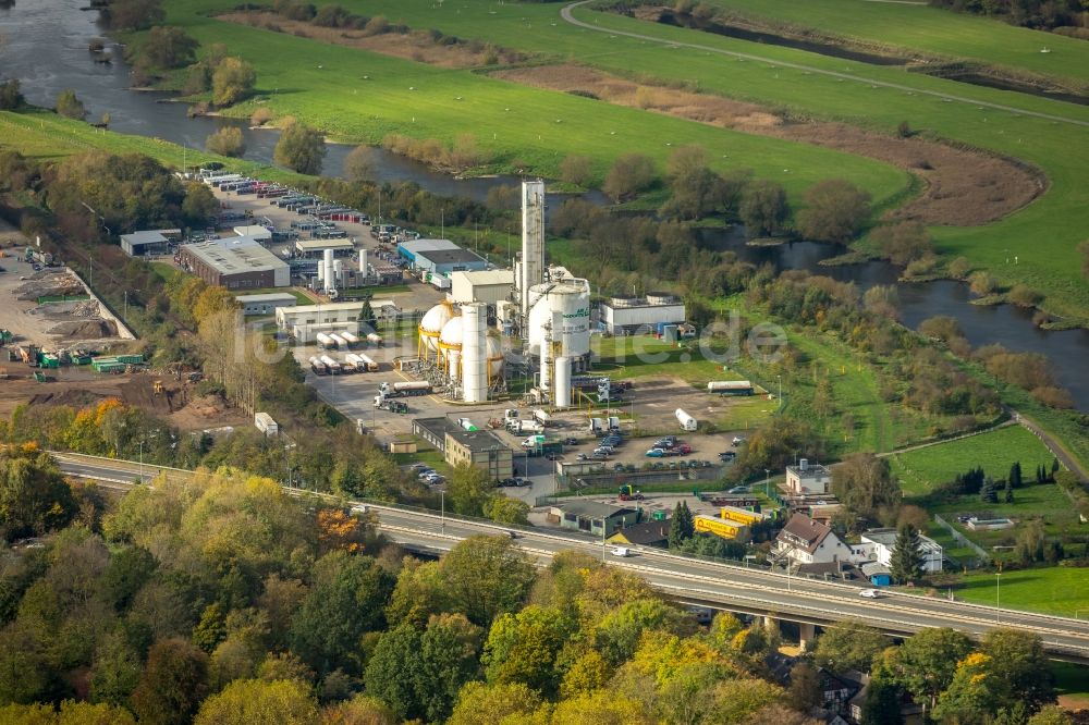 Hattingen von oben - Werksgelände des Chemieproduzenten Air Products GmbH An der Kost in Hattingen im Bundesland Nordrhein-Westfalen, Deutschland