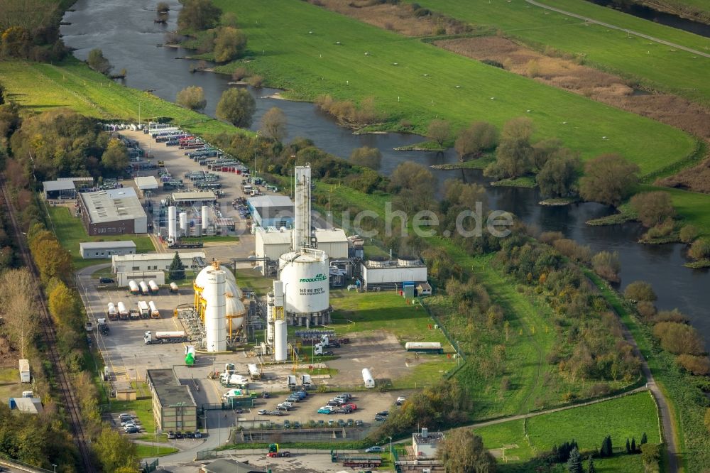 Hattingen aus der Vogelperspektive: Werksgelände des Chemieproduzenten Air Products GmbH An der Kost in Hattingen im Bundesland Nordrhein-Westfalen, Deutschland