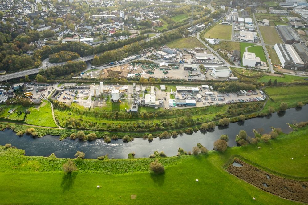 Luftaufnahme Hattingen - Werksgelände des Chemieproduzenten Air Products GmbH An der Kost in Hattingen im Bundesland Nordrhein-Westfalen, Deutschland