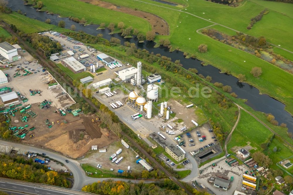 Hattingen von oben - Werksgelände des Chemieproduzenten Air Products GmbH An der Kost in Hattingen im Bundesland Nordrhein-Westfalen, Deutschland