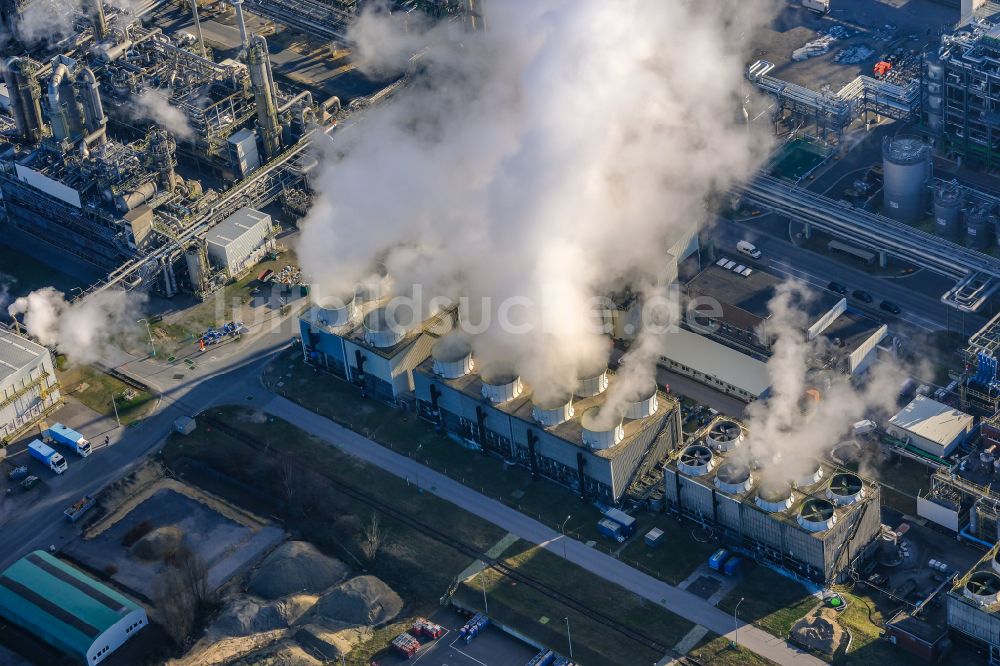 Luftaufnahme Marl - Werksgelände des Chemieproduzenten Chemiepark Marl in Marl im Bundesland Nordrhein-Westfalen, Deutschland