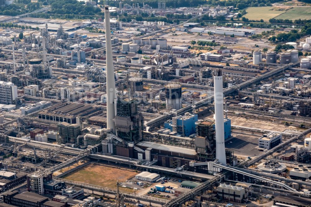 Marl aus der Vogelperspektive: Werksgelände des Chemieproduzenten Chemiepark Marl an der Paul-Baumann Straße in Marl im Bundesland Nordrhein-Westfalen, Deutschland