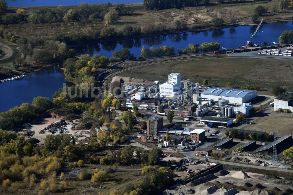 Wittenberge aus der Vogelperspektive: Werksgelände des Chemieproduzenten der IOI Oleochemicals GmbH in Wittenberge im Bundesland Brandenburg, Deutschland