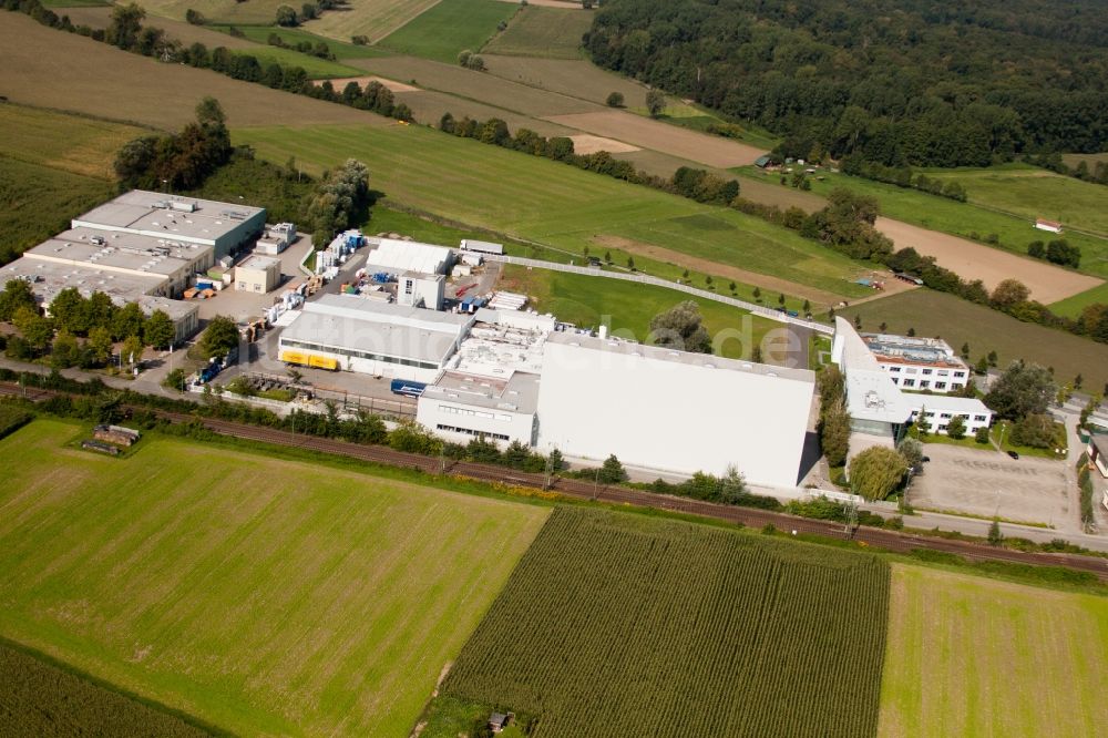 Weingarten (Baden) von oben - Werksgelände des Chemieproduzenten KLEBCHEMIE M. G. Becker GmbH & Co. KG in Weingarten (Baden) im Bundesland Baden-Württemberg