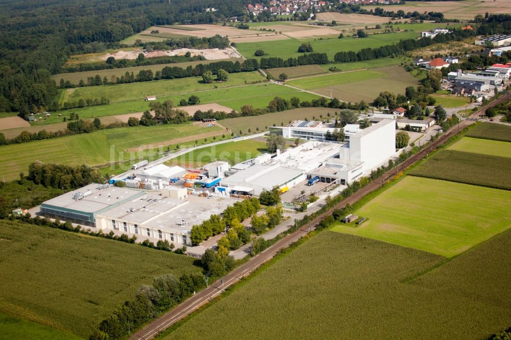 Luftaufnahme Weingarten (Baden) - Werksgelände des Chemieproduzenten KLEBCHEMIE M. G. Becker GmbH & Co. KG in Weingarten (Baden) im Bundesland Baden-Württemberg