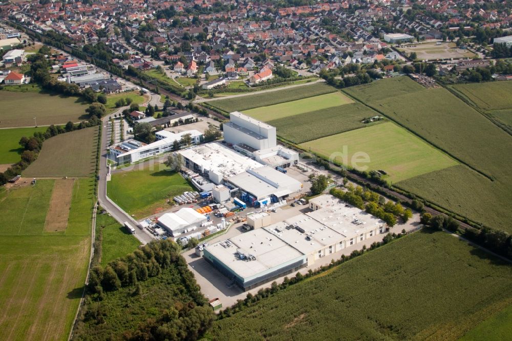 Weingarten (Baden) aus der Vogelperspektive: Werksgelände des Chemieproduzenten KLEBCHEMIE M. G. Becker GmbH & Co. KG in Weingarten (Baden) im Bundesland Baden-Württemberg