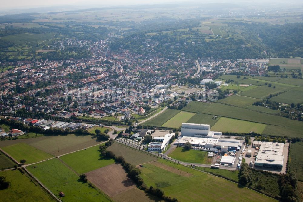 Weingarten (Baden) von oben - Werksgelände des Chemieproduzenten KLEBCHEMIE M. G. Becker GmbH & Co. KG in Weingarten (Baden) im Bundesland Baden-Württemberg, Deutschland