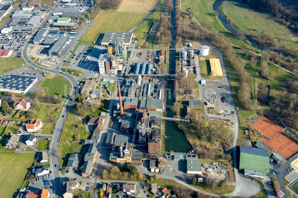 Arnsberg von oben - Werksgelände des Chemieproduzenten Perstorp Chemicals GmbH in Arnsberg im Bundesland Nordrhein-Westfalen, Deutschland