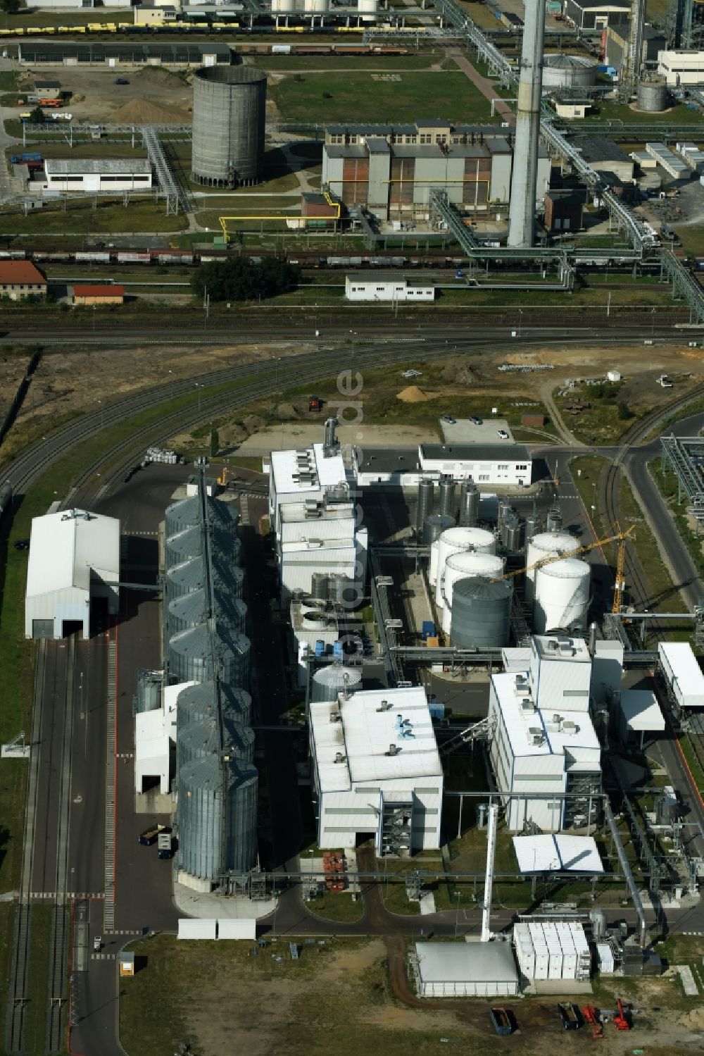 Lutherstadt Wittenberg aus der Vogelperspektive: Werksgelände des Chemieproduzenten SKW Stickstoffwerke Piesteritz GmbH in Lutherstadt Wittenberg im Bundesland Sachsen-Anhalt