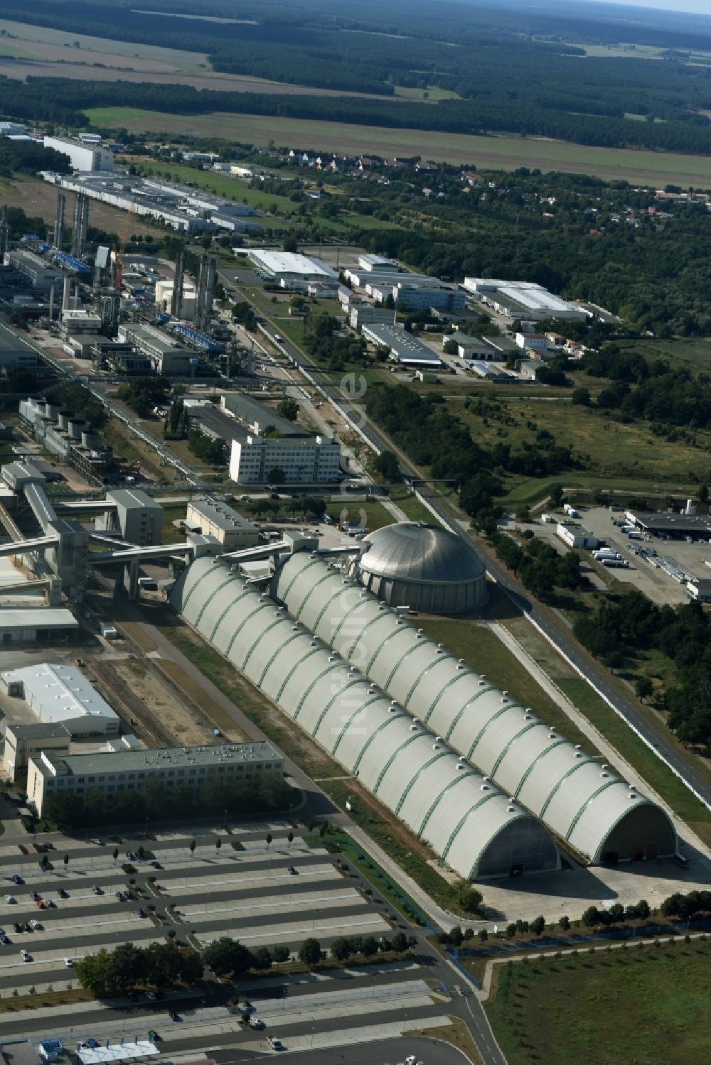 Luftbild Lutherstadt Wittenberg - Werksgelände des Chemieproduzenten SKW Stickstoffwerke Piesteritz GmbH in Lutherstadt Wittenberg im Bundesland Sachsen-Anhalt