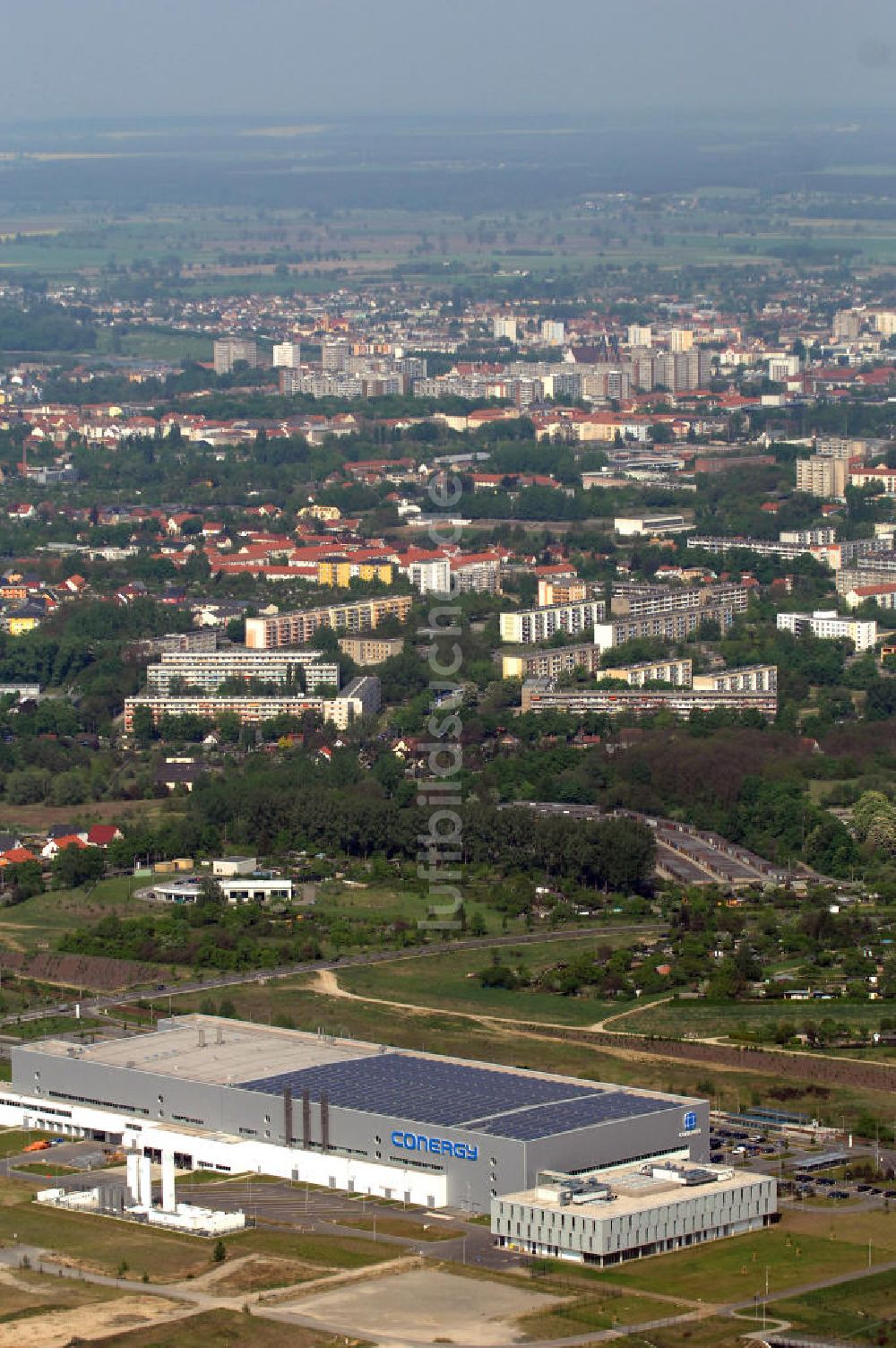 Luftbild FRANKFURT / ODER - Werksgelände der Conergy SolarModule in Frankfurt / Oder