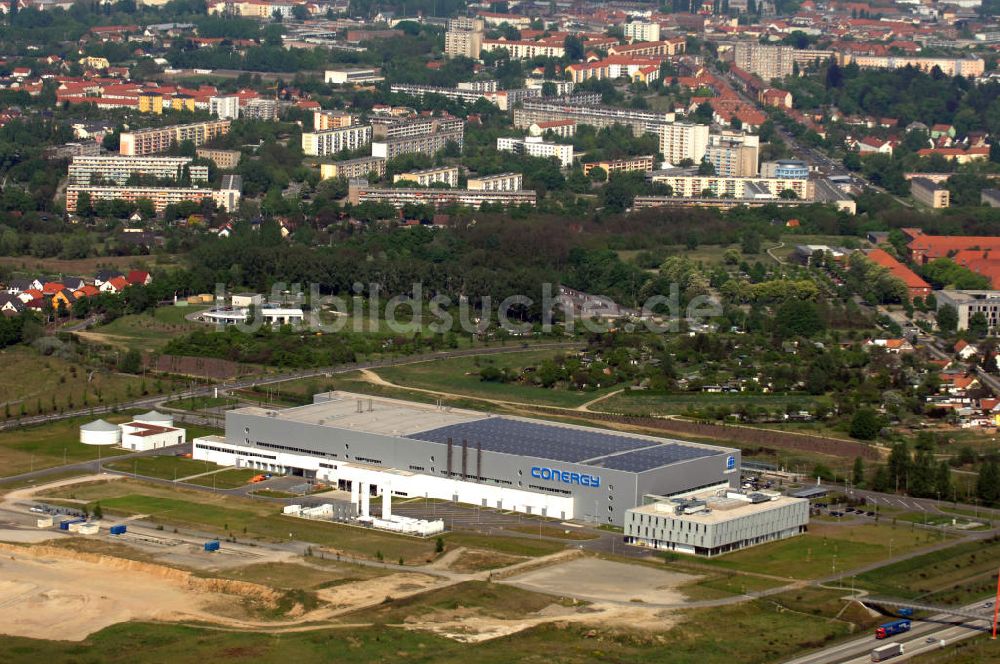 FRANKFURT / ODER aus der Vogelperspektive: Werksgelände der Conergy SolarModule in Frankfurt / Oder