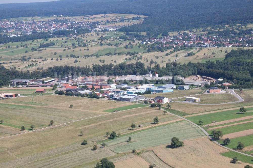 Marxzell von oben - Werksgelände der corthum Nordschwarzwald GmbH - corthum Erdenwerk im Ortsteil Pfaffenrot in Marxzell im Bundesland Baden-Württemberg