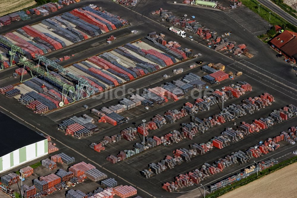 Wandlitz von oben - Werksgelände der Dachziegelwerke Nelskamp GmbH in Schönerlinde im Bundesland Brandenburg, Deutschland