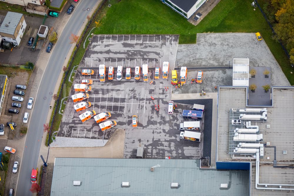 Wetter (Ruhr) von oben - Werksgelände der der ABUS KG am Parkplatz Nielandstraße in Wetter (Ruhr) im Bundesland Nordrhein-Westfalen, Deutschland