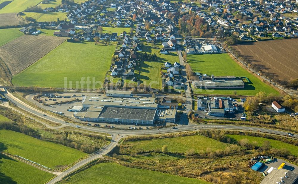 Luftaufnahme Balve - Werksgelände der der RICKMEIER GmbH in Balve im Bundesland Nordrhein-Westfalen, Deutschland