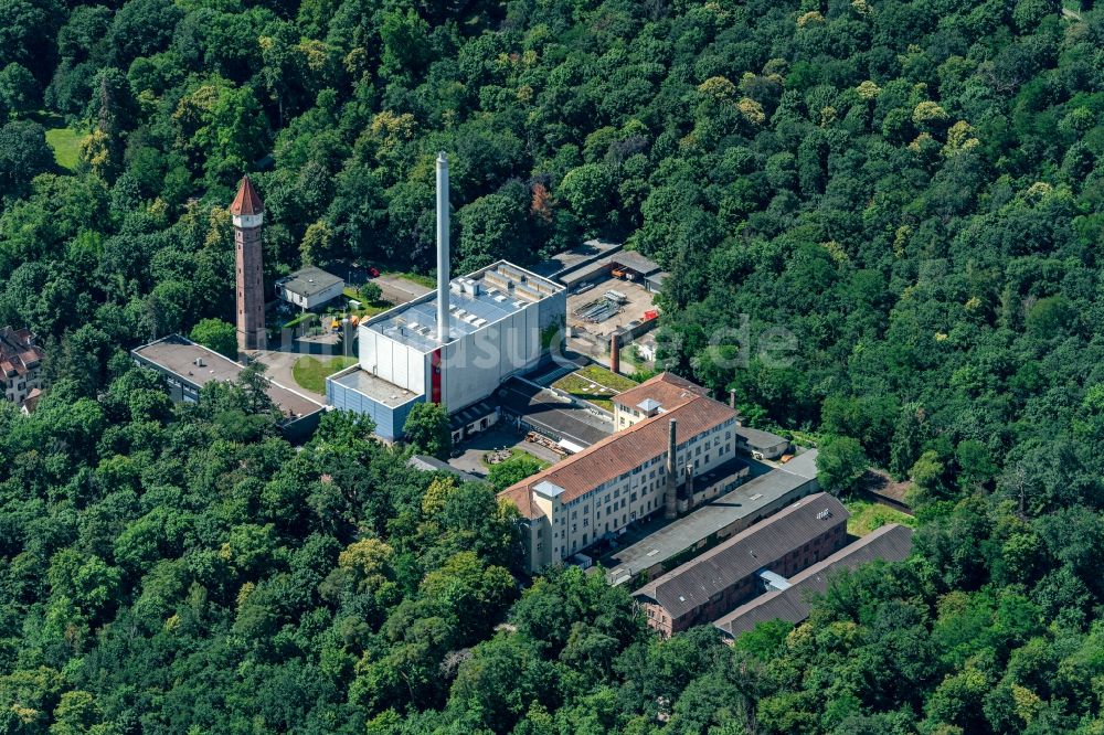 Karlsruhe von oben - Werksgelände der der Staatlichen Majolika Keramik Manufaktur in Karlsruhe im Bundesland Baden-Württemberg, Deutschland