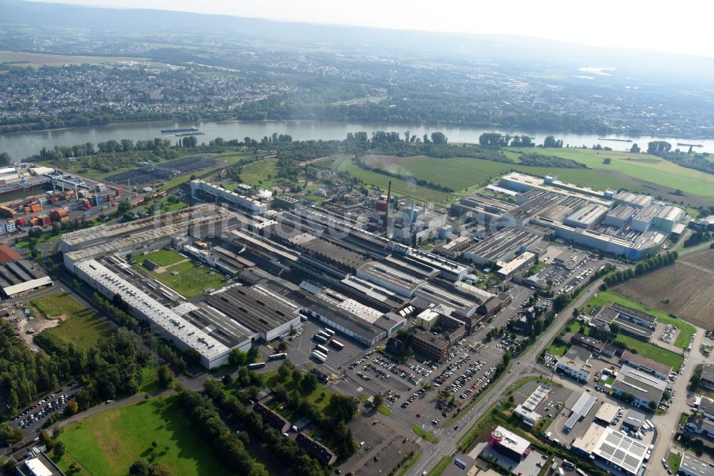 Luftbild Andernach - Werksgelände der der thyssenkrupp Rasselstein GmbH in Andernach im Bundesland Rheinland-Pfalz, Deutschland