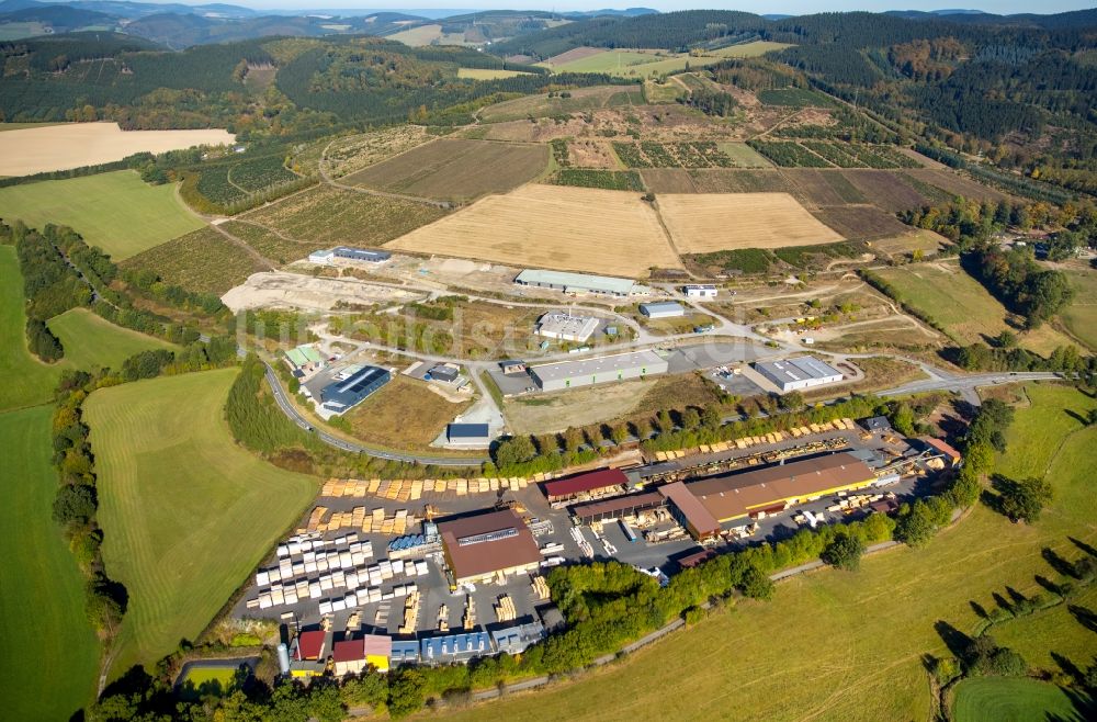 Schmallenberg aus der Vogelperspektive: Werksgelände der Dickel-Holz GmbH & Co. KG in Schmallenberg im Bundesland Nordrhein-Westfalen