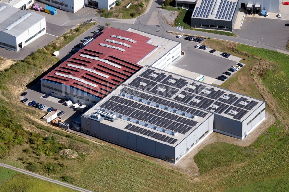 Schöntal von oben - Werksgelände der Dürr Kunststofftechnik GmbH & Co. KG in der Gottlieb-Daimler-Straße in Schöntal im Bundesland Baden-Württemberg, Deutschland