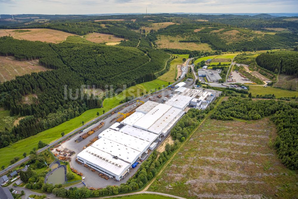 Luftaufnahme Erndtebrück - Werksgelände der EEW Pipe Production Erndtebrueck GmbH in Erndtebrück im Bundesland Nordrhein-Westfalen, Deutschland