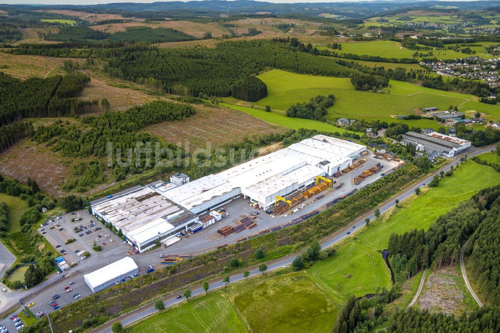 Erndtebrück aus der Vogelperspektive: Werksgelände der EEW Pipe Production Erndtebrueck GmbH in Erndtebrück im Bundesland Nordrhein-Westfalen, Deutschland