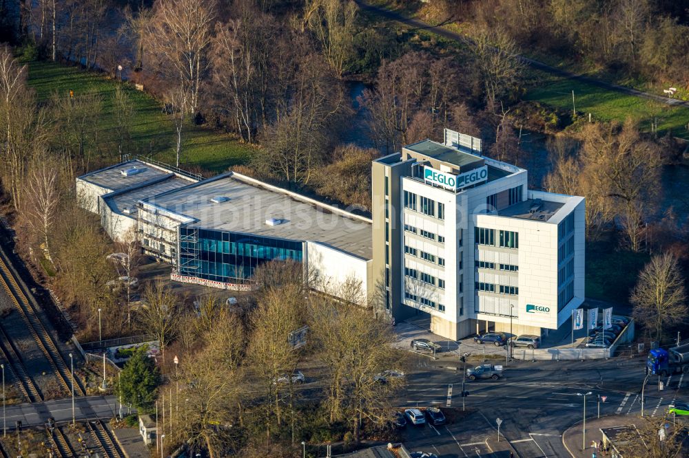 Luftaufnahme Arnsberg - Werksgelände der EGLO Leuchten GmbH an der Kleinbahnstraße in Arnsberg im Bundesland Nordrhein-Westfalen, Deutschland