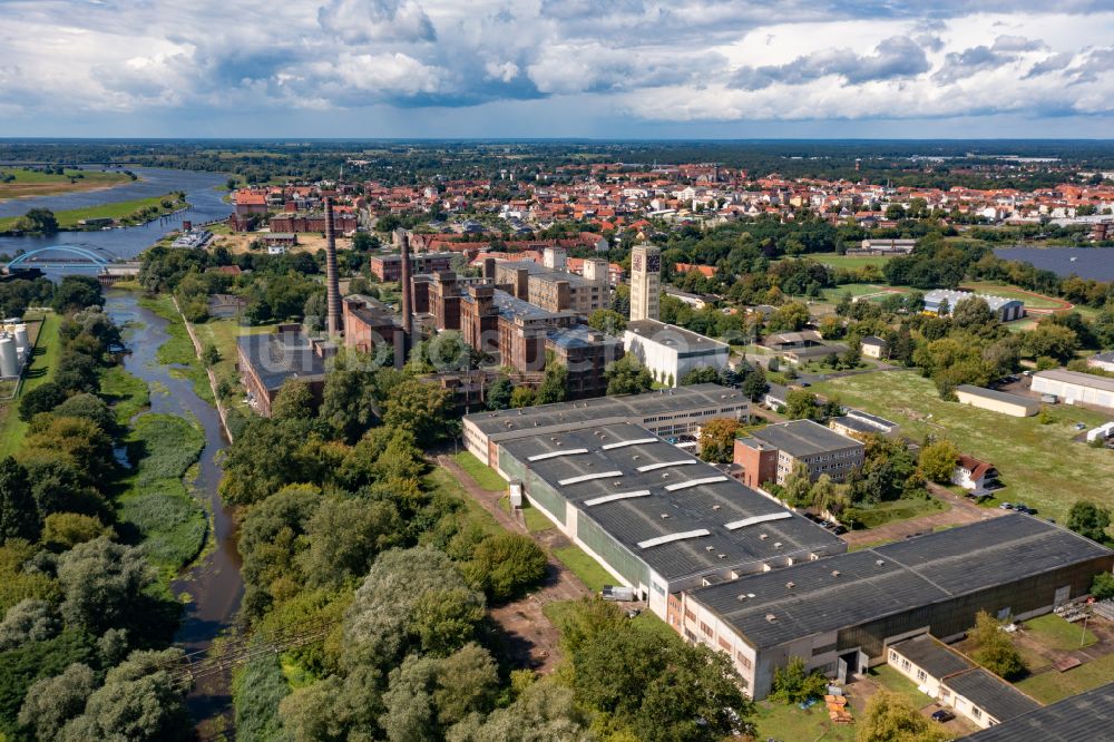 Luftbild Wittenberge - Werksgelände des ehemaligen Nähmaschinenwerk in Wittenberge im Bundesland Brandenburg, Deutschland