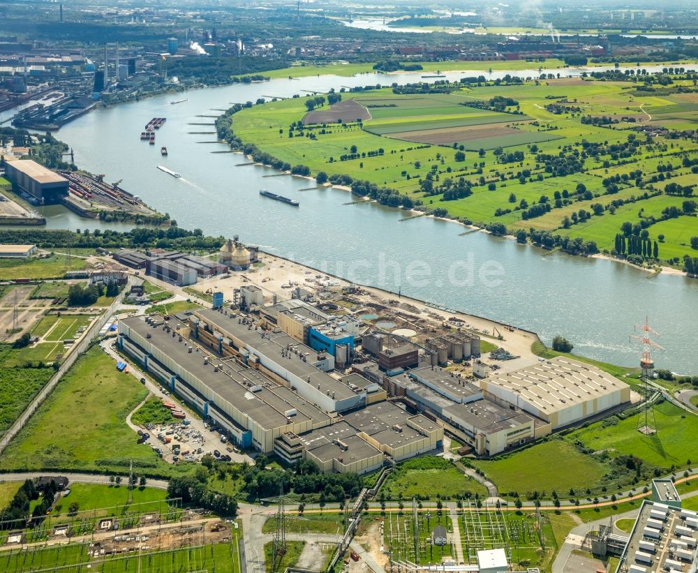 Luftbild Duisburg - Werksgelände der ehemaligen Papierfabrik Norske Skog und der Papierfabrik Haindl im Ortsteil Walsum in Duisburg im Bundesland Nordrhein-Westfalen - NRW, Deutschland