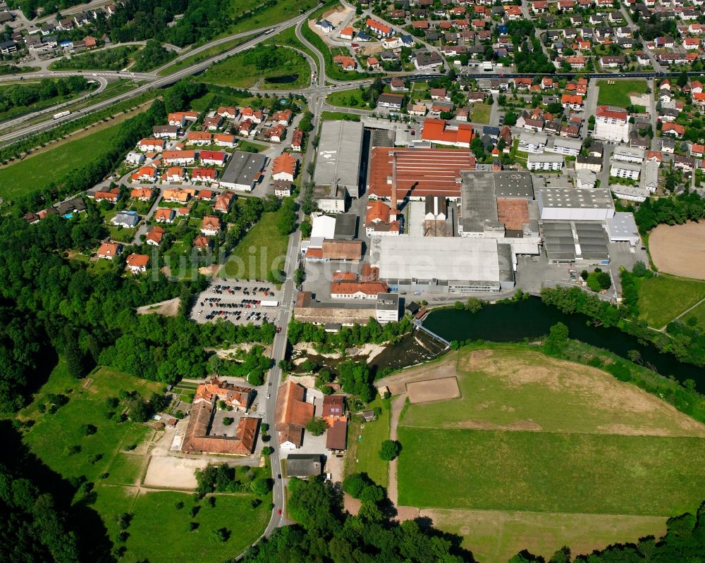 Luftaufnahme Lauchringen - Werksgelände der ehemaligen Textilfirma Lauffenmühle in Lauchringen im Bundesland Baden-Württemberg, Deutschland