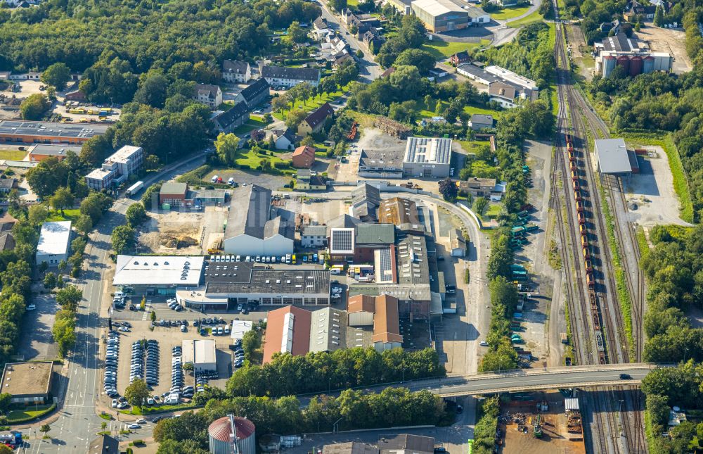 Beckum von oben - Werksgelände der Ehrhardt Stahl & Maschinenbau GmbH in Beckum im Bundesland Nordrhein-Westfalen, Deutschland