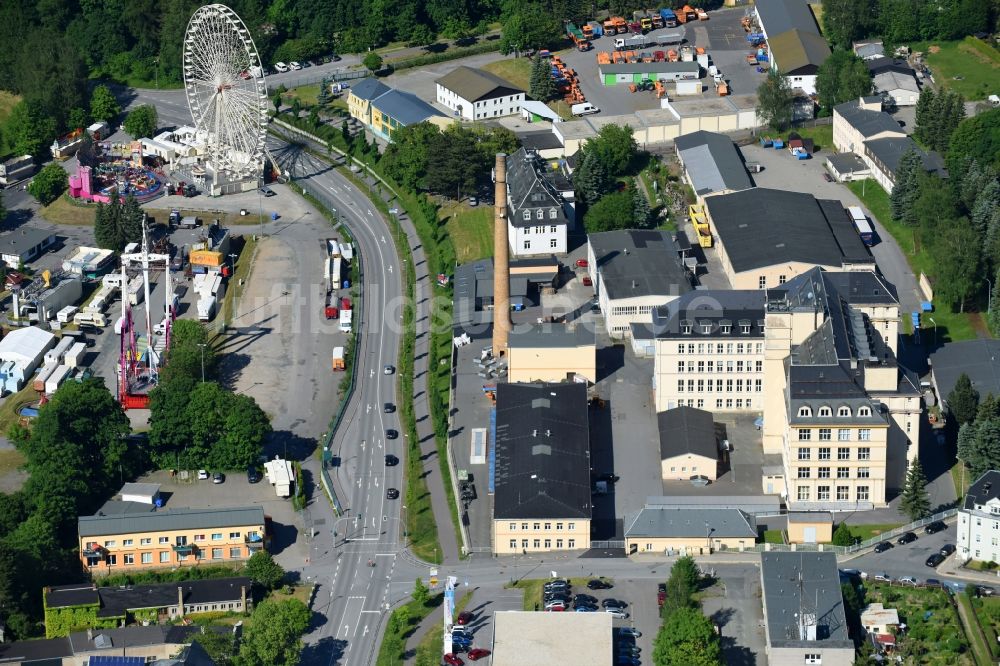 Luftaufnahme Annaberg-Buchholz - Werksgelände der ELEKTRO INNOVATION ANNABERG GMBH in Annaberg-Buchholz im Bundesland Sachsen, Deutschland