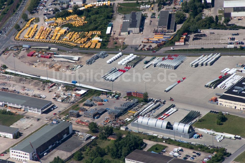 Magdeburg von oben - Werksgelände der Fa. Enercon bei Magdeburg im Bundesland Sachsen-Anhalt