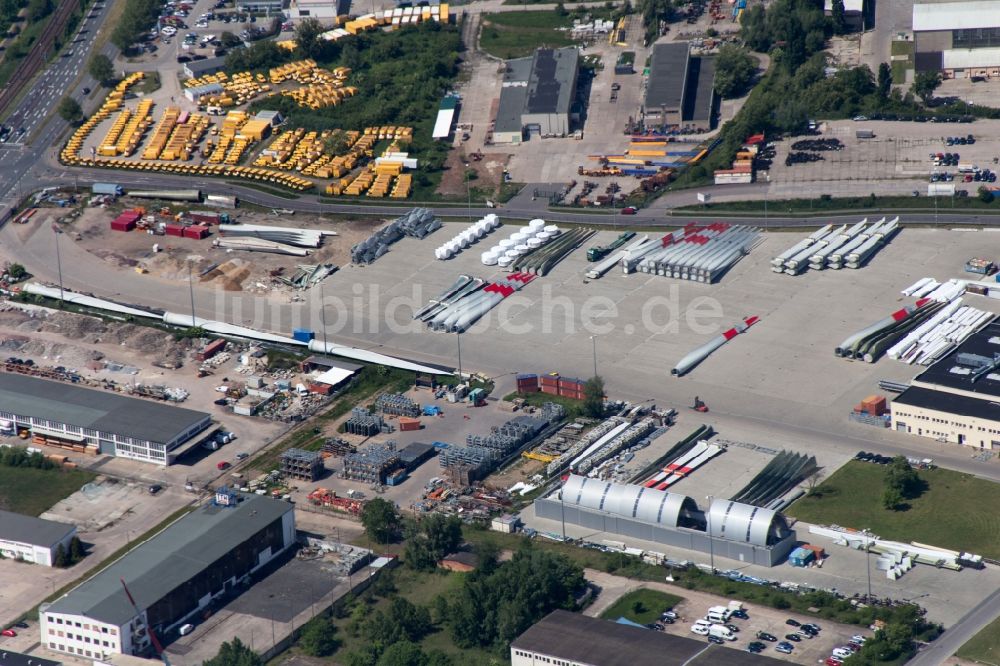 Magdeburg aus der Vogelperspektive: Werksgelände der Fa. Enercon bei Magdeburg im Bundesland Sachsen-Anhalt